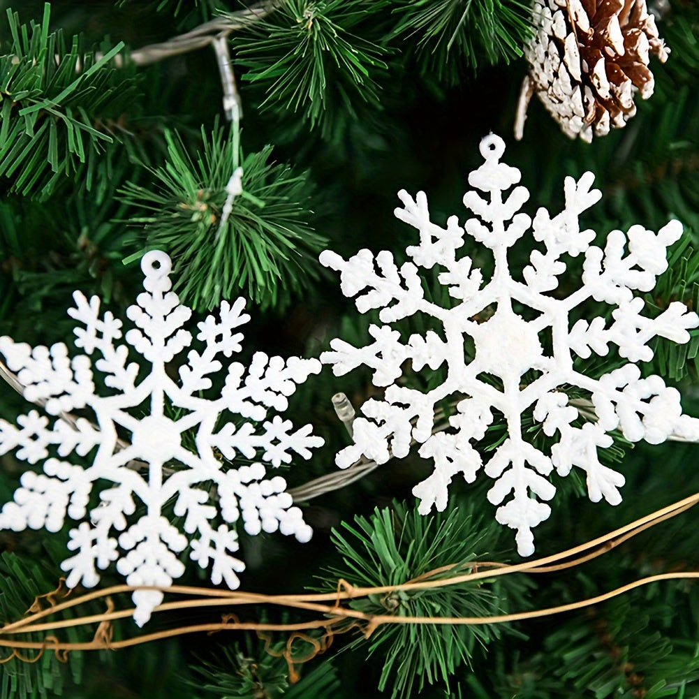 12pcs Glitter Snowflake Ornaments for Christmas Tree