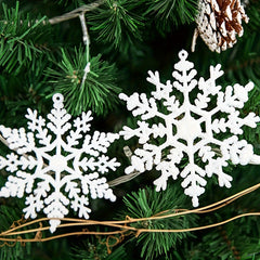 12pcs Glitter Snowflake Ornaments for Christmas Tree