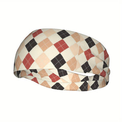 Men's Vintage Plaid Headband for Sports & Casual Outfits