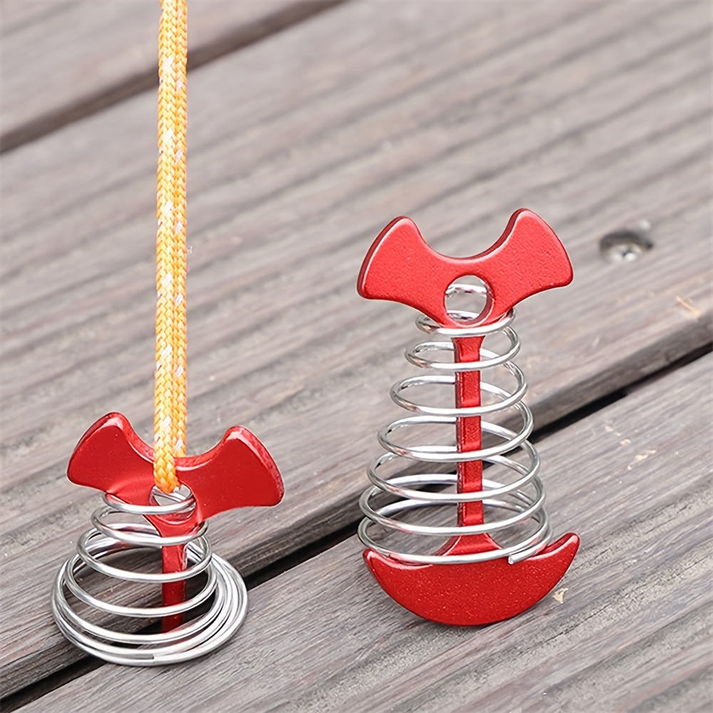 Aluminum Fishbone Tent Nails with Wood Spring and Hook Clip