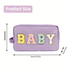 Preppy Makeup Bag With Strap Nylon Waterproof Travel Toiletry Bag