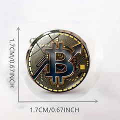 Bitcoin Round Metal Cufflinks for Men