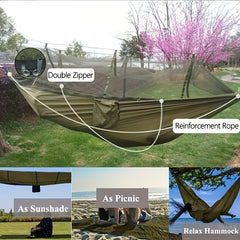 Portable Hammock with Mosquito Net for 2 People