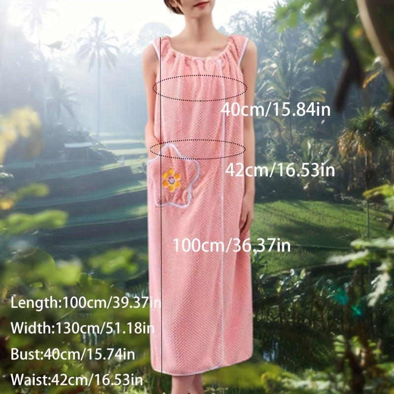 Women's Wearable Bath Towel Bath Skirt Absorbent Quick Drying Bathrobe
