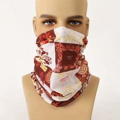 Light Brown Men's Printed Cycling Neck Gaiter