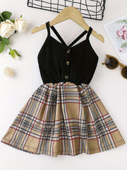 Baby Girls Plaid Sleeveless Cami Dress for Summer