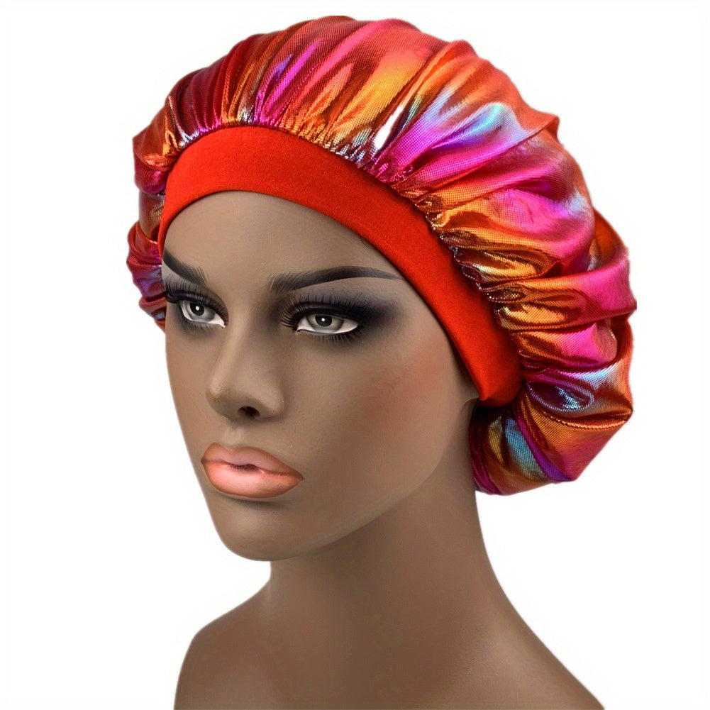 Laser Y2K Elastic Bonnet Lightweight Bright Gradient Hair Bonnet