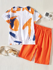 Boys Teen Graffiti T-shirt & Shorts for Summer