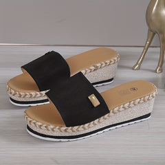 Women's Platform Wedge Sandals Non Slip Slides Shoes