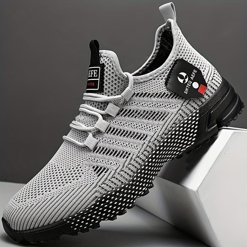 Men's Mesh Striped Basketball Shoes High Top Casual Sports Shoes
