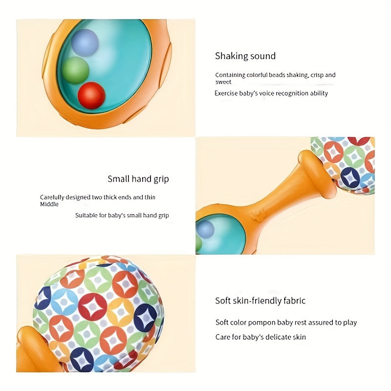 Sha Chui Newborn Baby Hearing Grip Training Bell Toy