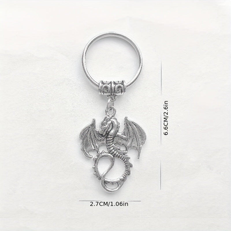 Viking Dragon Keychain Retro Animal Key Ring Purse Bag Car Key Charm Gift