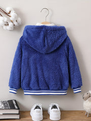 Boys Fleece Jacket for Winter, Outdoor Casual Button Up Top