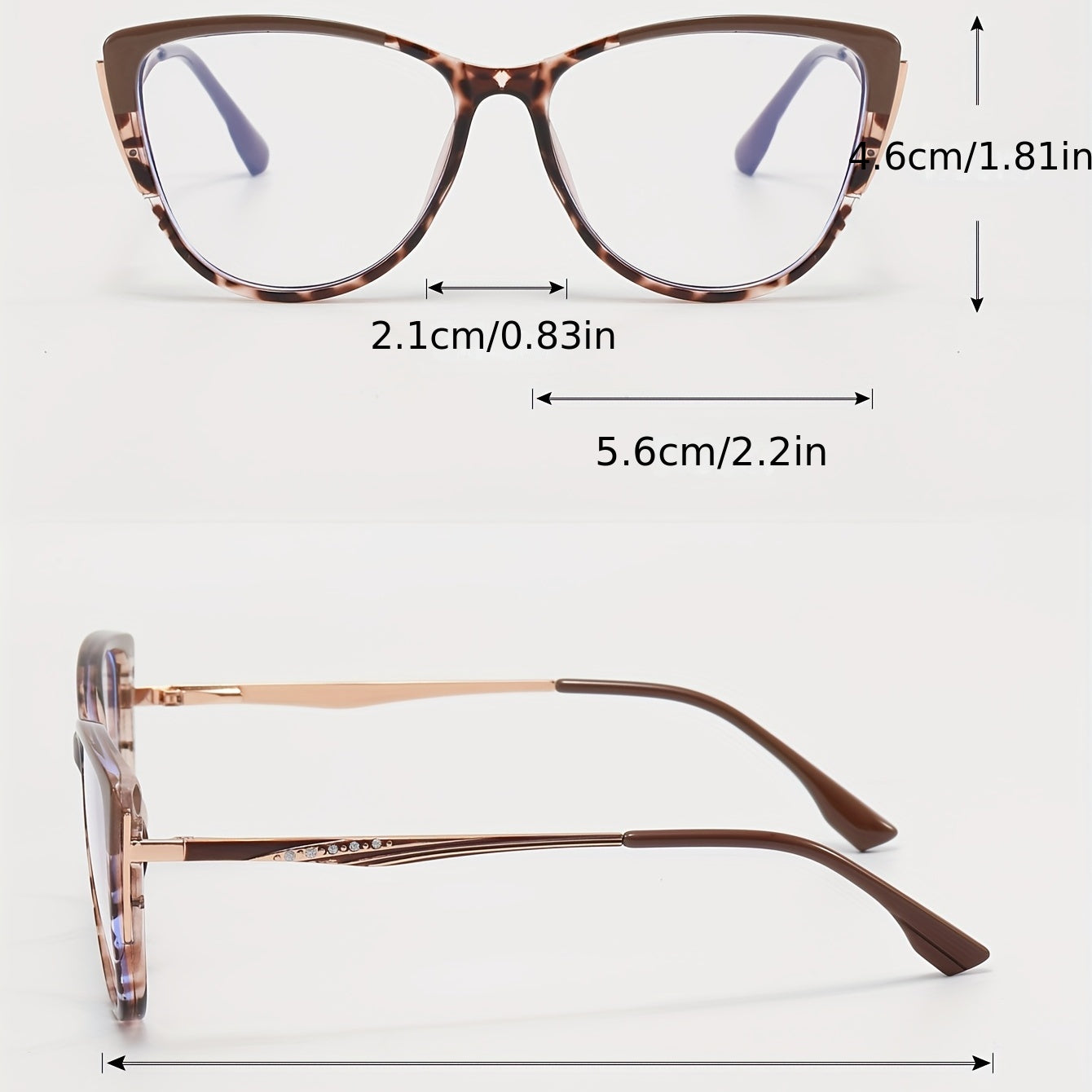 Men's Cat Eye Shape Light Blocking Flat Mirror Glasses