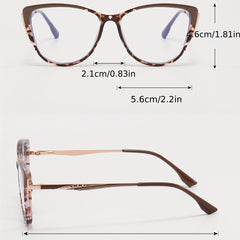 Men's Cat Eye Shape Light Blocking Flat Mirror Glasses