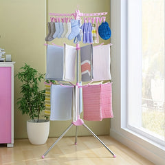 Foldable Clothes Drying Rack Mobile Towel Laundry Stand