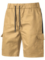 Men's Casual Cargo Shorts Waist Drawstring Outdoor Summer Shorts