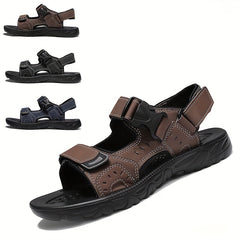 Men's Open Toe Hook And Loop Sandals Non Slip Beach Shoes Summer