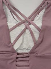 Sporty Round Neck T-Shirt with Criss Cross Straps