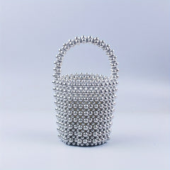 Mini Beaded Bucket Bag Handbag for Wedding Party Prom