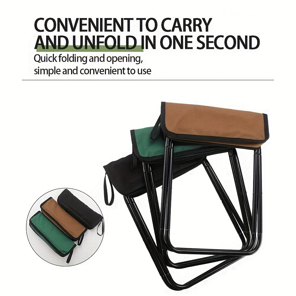 Portable Camping Folding Stool Aluminum Alloy Stool With Zipper Pouch