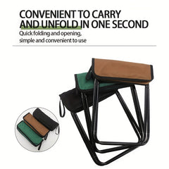 Portable Camping Folding Stool Aluminum Alloy Stool With Zipper Pouch