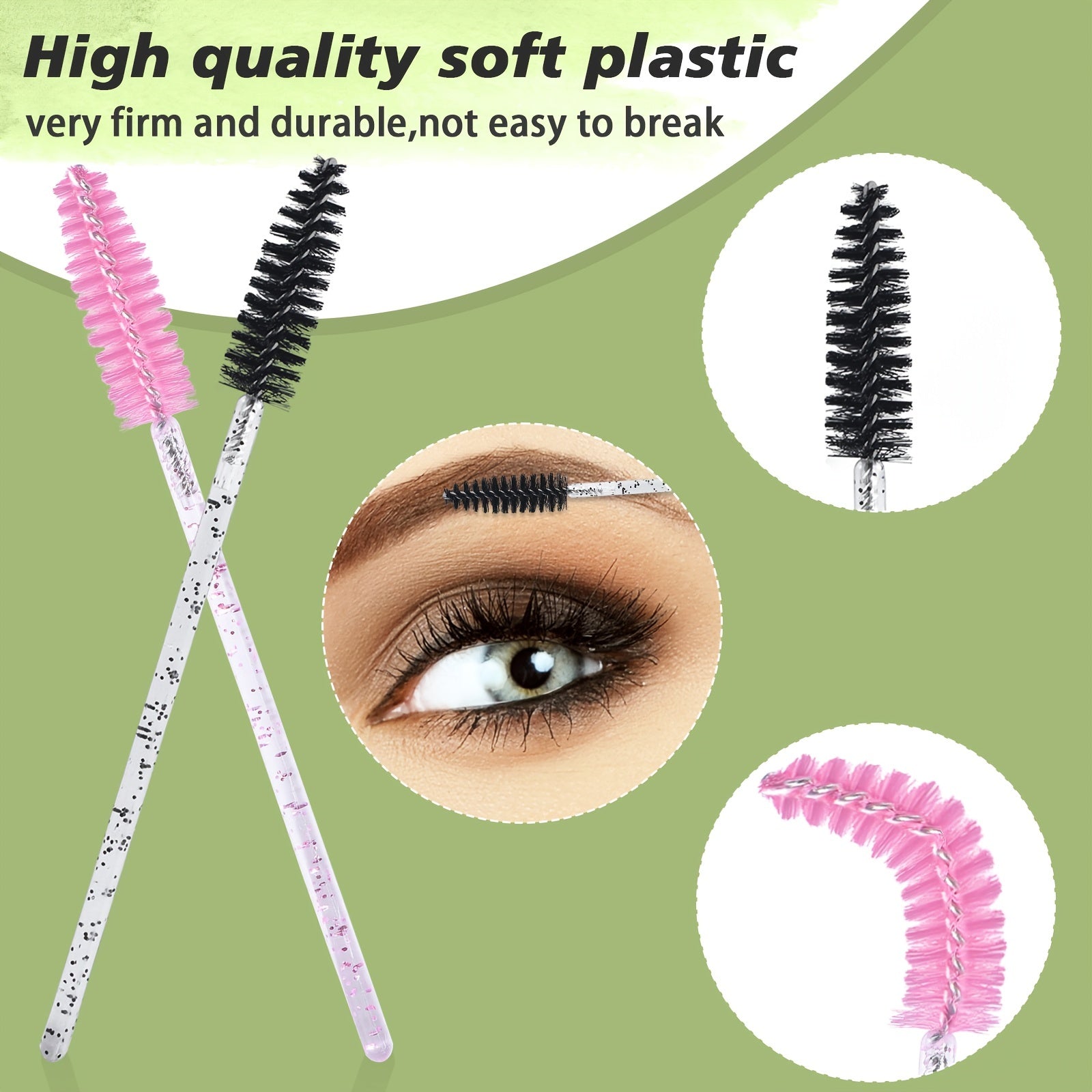 100Pcs Crystal Mascara Wand Eyelash Brush Eyebrow Applicator