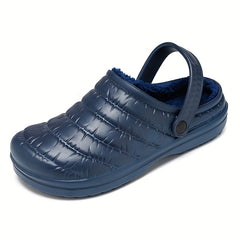 Men's Soft Plush Cozy House Slippers Clogs Anti skid Slip on Shoes