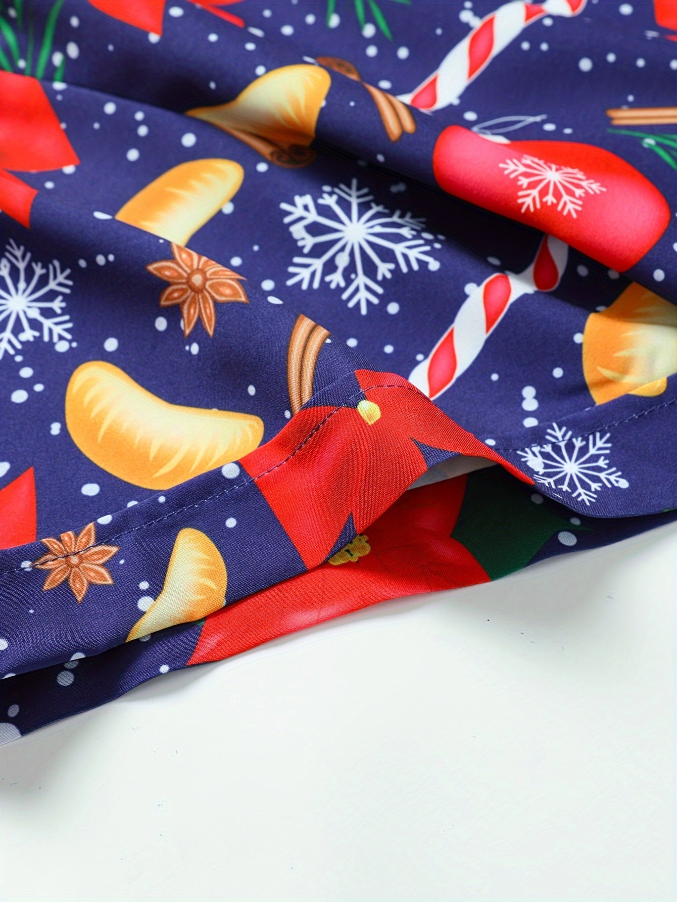 Men's Christmas Graphic Print Button Up Short Sleeve Shirt