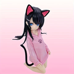 Kneeling Pink Cat Anime Figure - Ideal Gift for Anime Fans