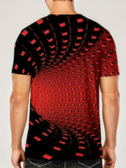 Optical Illusion Men's T-shirt Stretch Tees For Summer