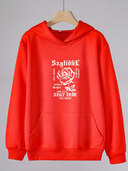 Girls Rose Pattern Hooded Sweatshirt Long Sleeve