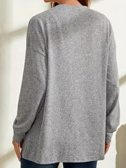 Solid Open Front Cardigan with Pockets for Women