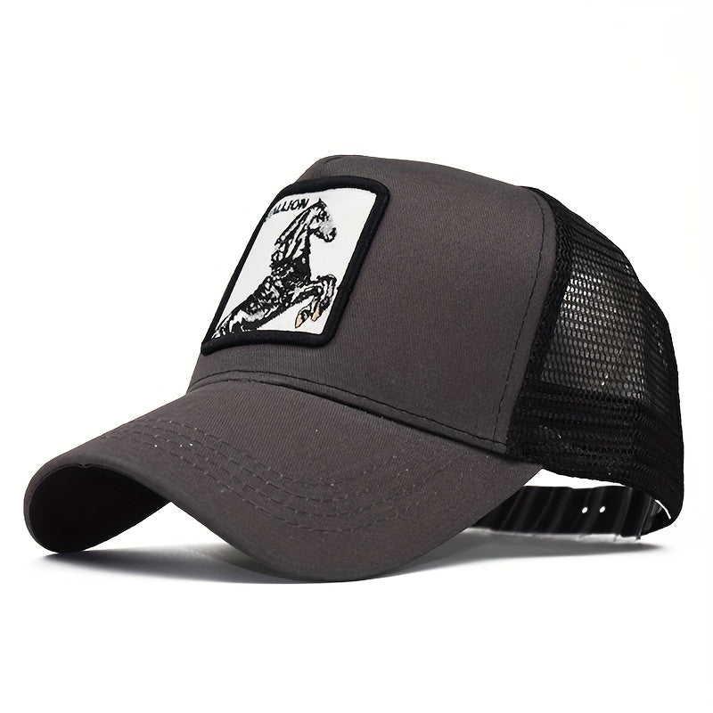 Animal Embroidery Patch Baseball Cap Unisex Adjustable Mesh Dad Hat