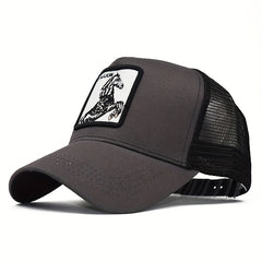 Animal Embroidery Patch Baseball Cap Unisex Adjustable Mesh Dad Hat