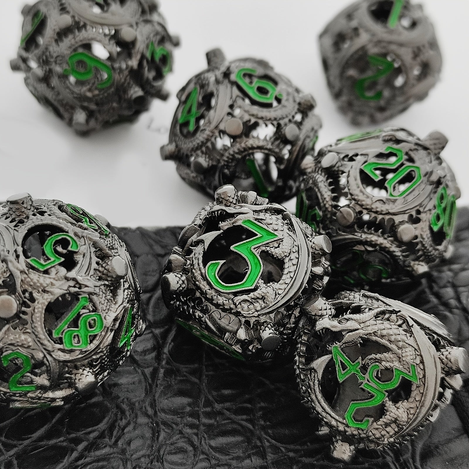 Metal Polyhedral Hollow Dice Set - Large Role Playing Dice
