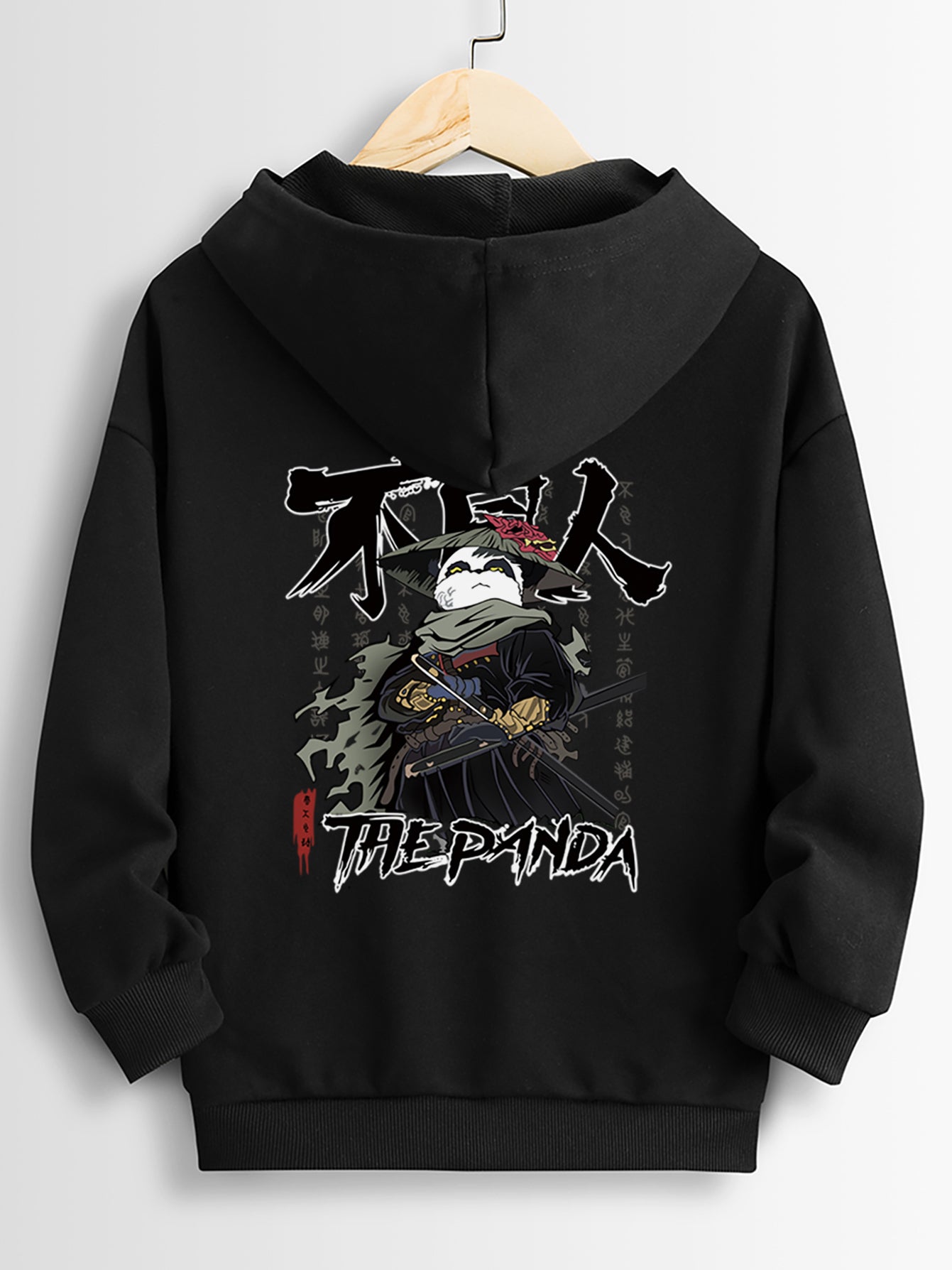 Boys Cartoon Panda Graphic Hoodie