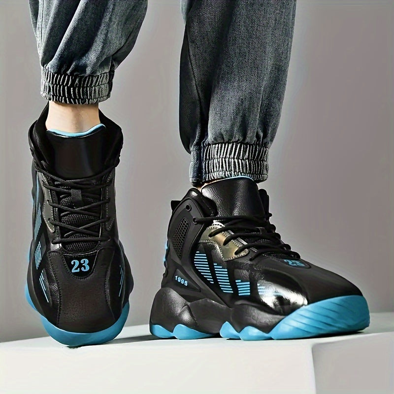 Men's Block Basketball Shoes Comfy Breathable Non Slip Shock Absorption