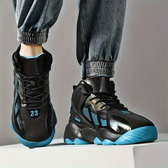 Men's Block Basketball Shoes Comfy Breathable Non Slip Shock Absorption
