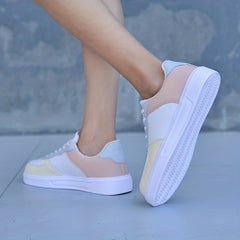 Women's Lace-Up Platform Sneakers Low Top Board Shoes Outdoor Running Shoes