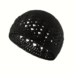 6pcs Hollow Out Crochet Beanie Elastic Head Wraps Unisex Breathable Skull Cap