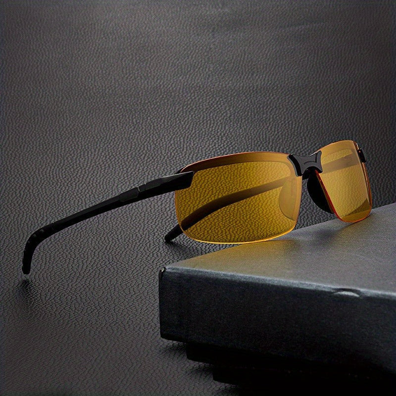 Y2K Rimless Wrap Sunglasses UV400 Outdoor Glasses with Box