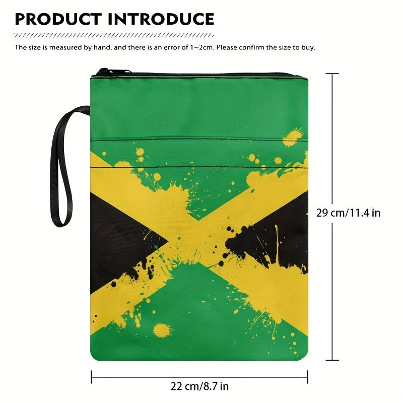 Jamaican Flag Book Sleeve With Zipper Book Protector Paperback Book Cover