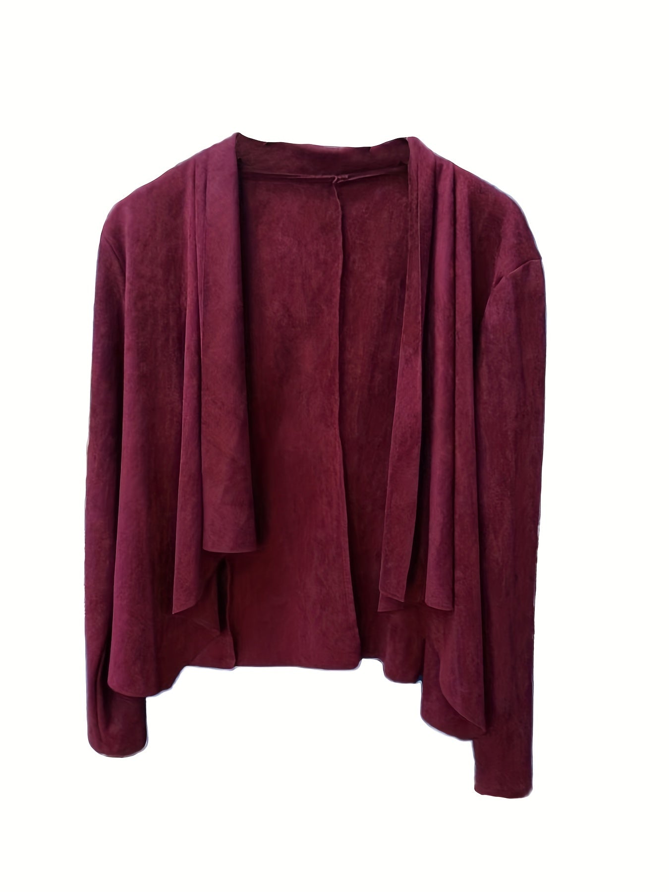 Solid Open Front Coat Long Sleeve Work Office Outerwear Women's Clothing