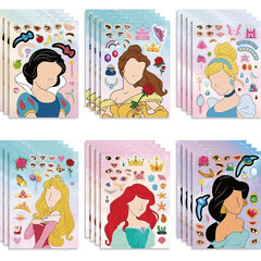 6pcs Princess Dress up Stickers for Kids Handcraft Tattoo Stickers