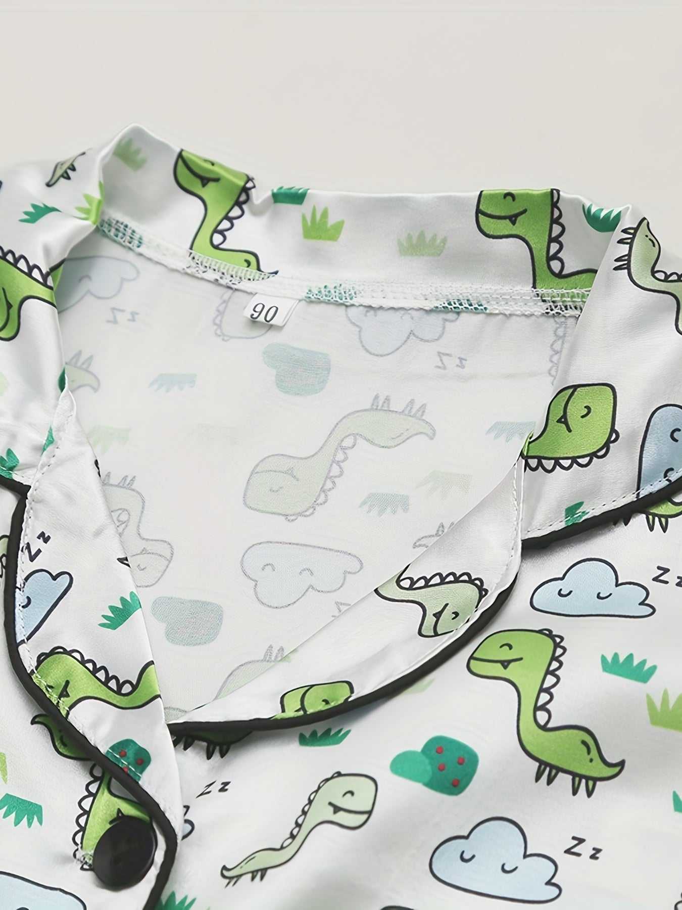 Boys Dino Print Pajamas Set Short Sleeves Tops & Bottoms Cozy Homewear