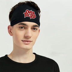 Men's Sports Headband Breathable Mesh Red Logo Running Yoga Fitness Workouts