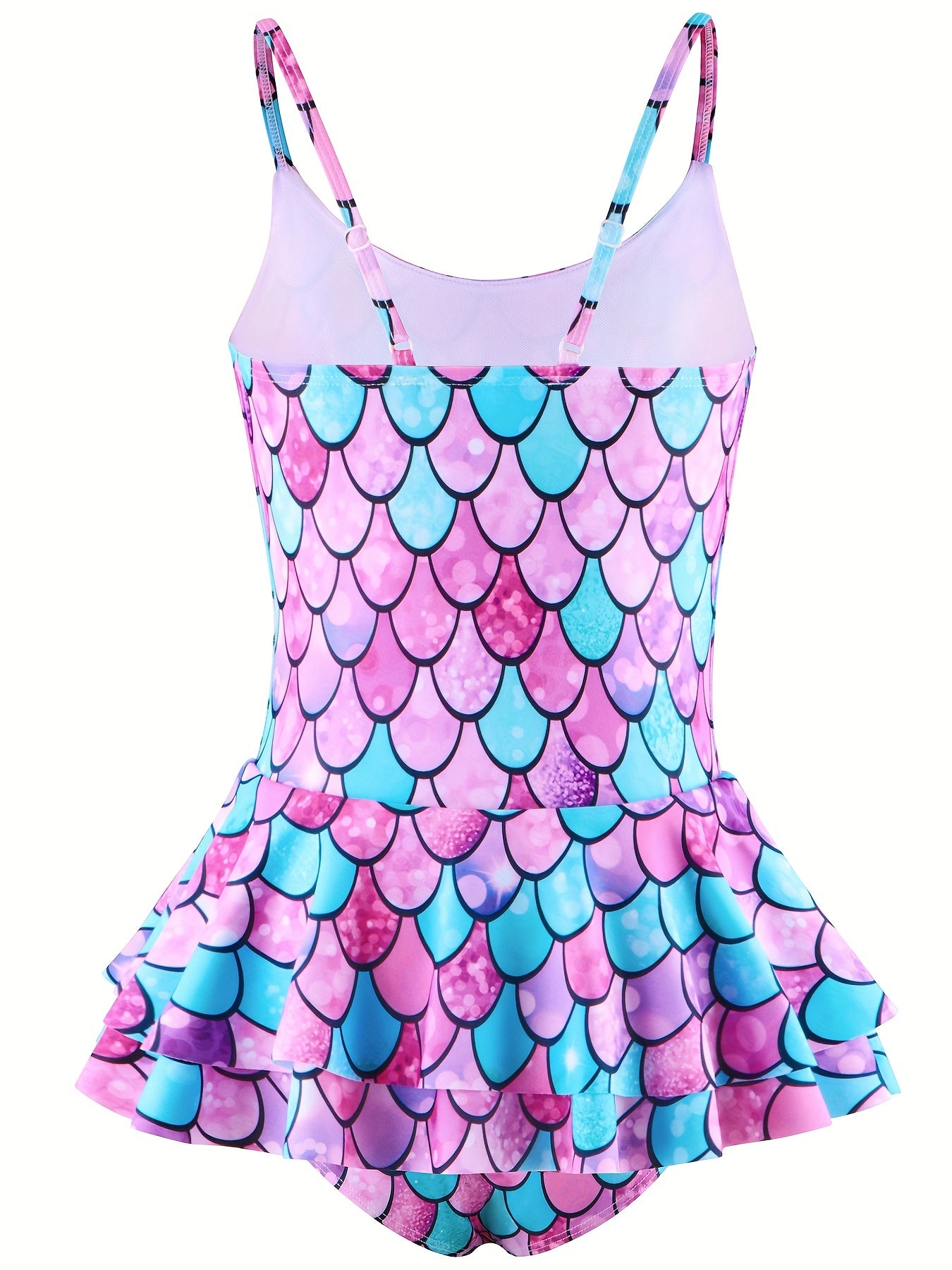 Sweet Girls Fish Scale Cami Swimwear Bathing Suit For Summer