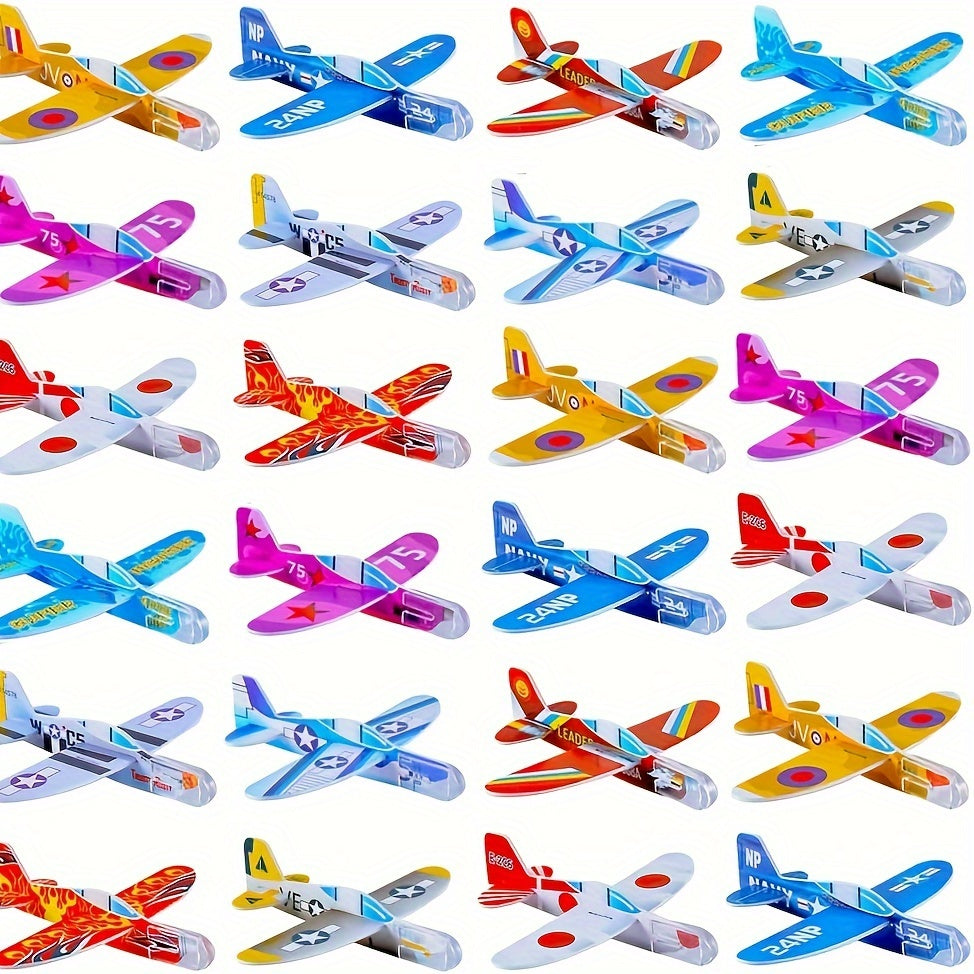 50pcs Foam Glider Paper Airplane Playset for Parties Classroom Prizes