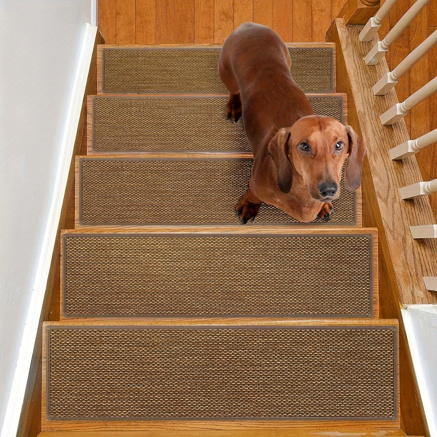 Natural Linen Non Slip Stair Treads for Wooden Steps Indoor